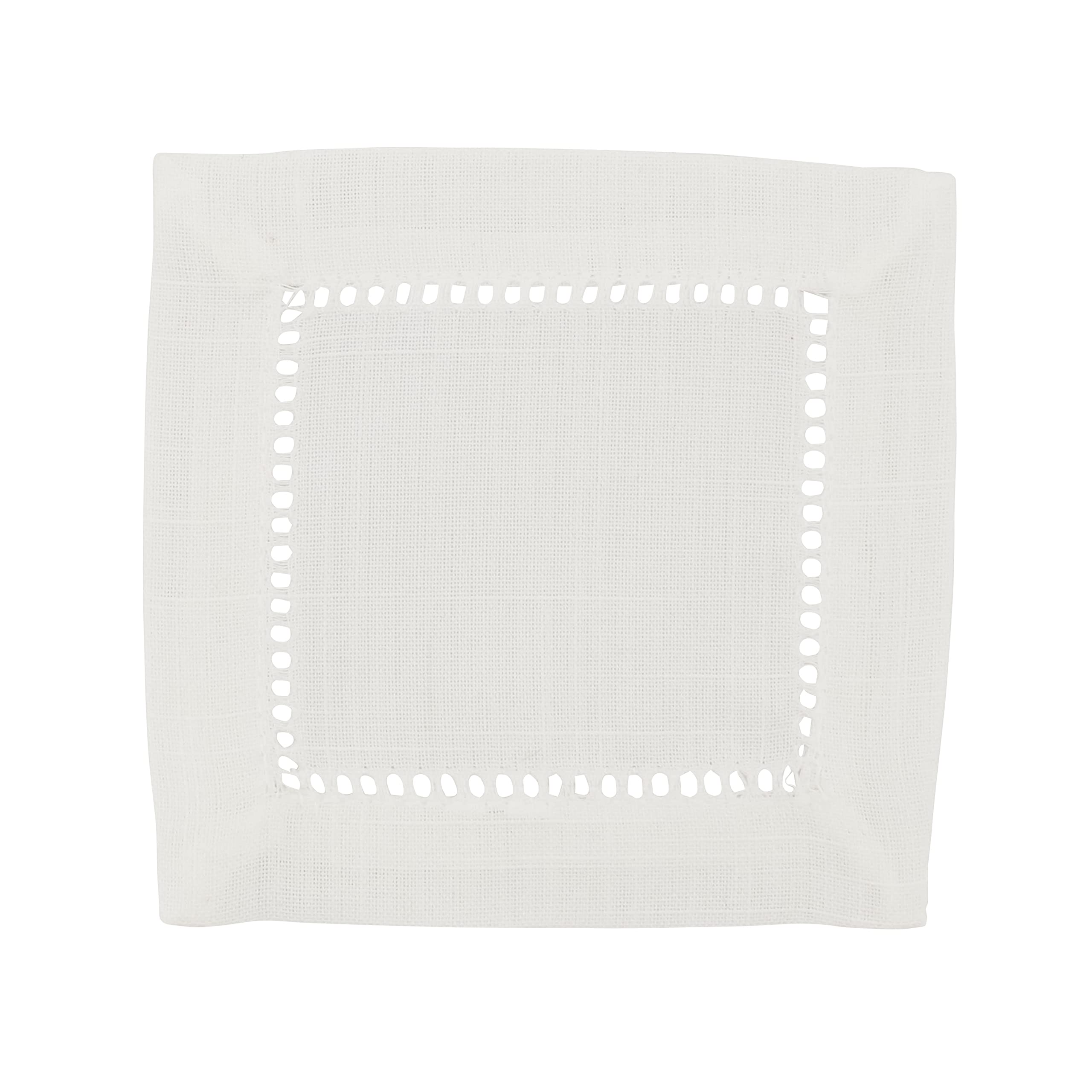 Saro Lifestyle Serwetki koktajlowe z mereżkowanym obrzeżem, 15 x 15 cm, zestaw 12 szt., kość słoniowa
