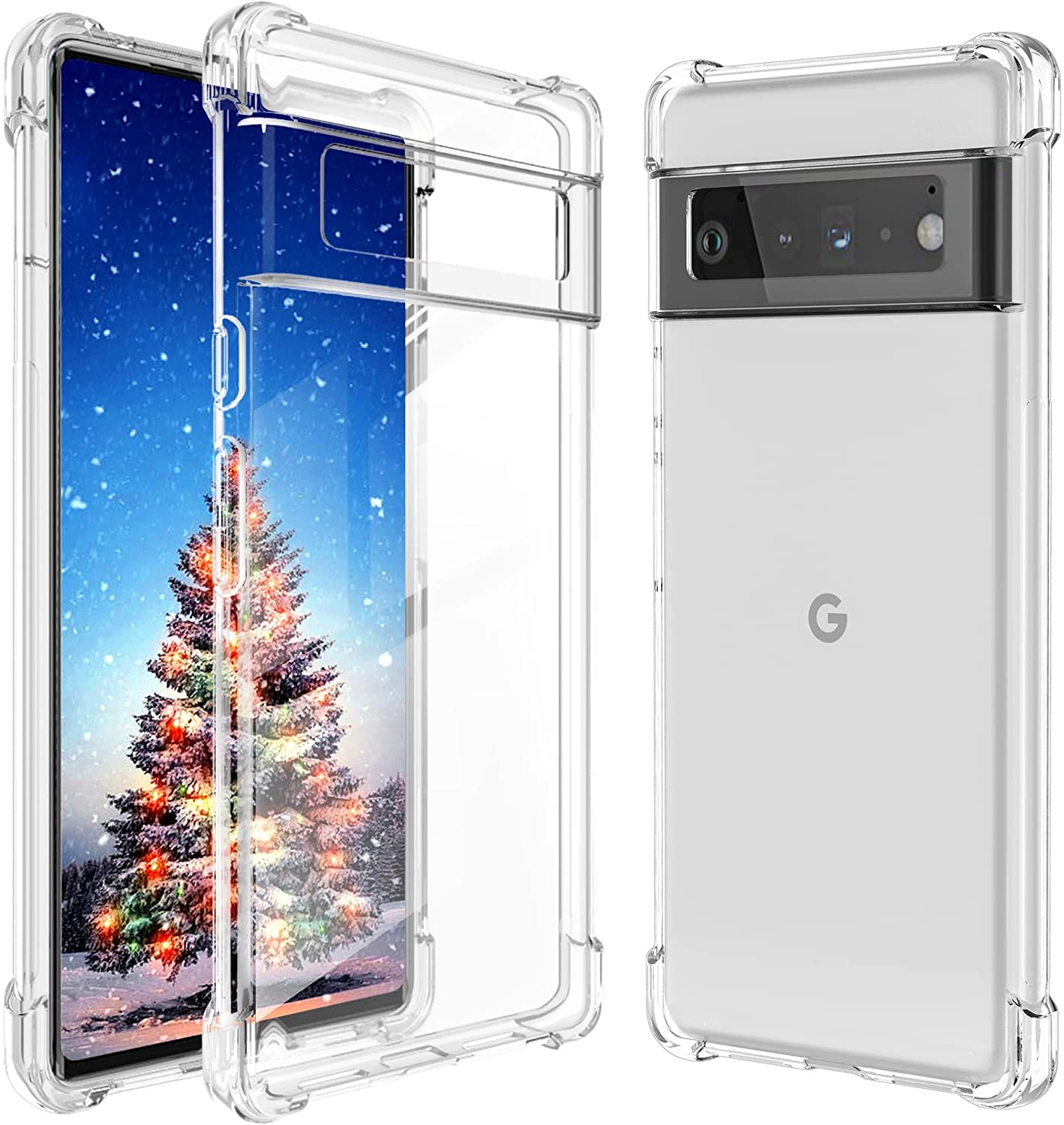 FJCasesShockproof Clear Soft Flexible Phone Case Cover with Bumper Corners for Google Pixel 6 Pro