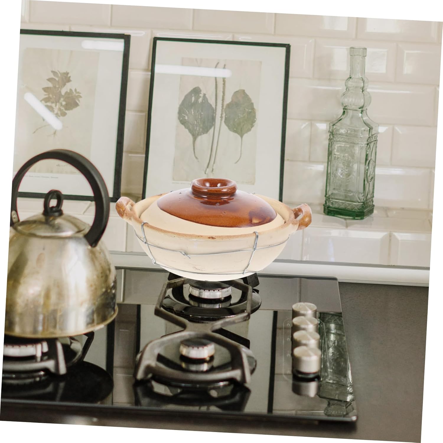 Cabilock Clay Cookware Double Ear Casserole Pot Heat-resistant Stew Pot for Cooking