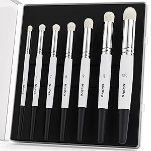 Nicpro Pinceles de pintura en miniatura, 7 unidades, tamaños profesionales, con caja de almacenamiento, pinceles para detalles de hobby, para mesa, pintura de modelos en miniatura