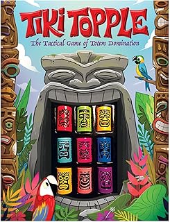 Gamewright Tiki Topple - The Tactical Board Game of Totem Domination Board Game Multi-colored, 5" for ages 120 months to 1...