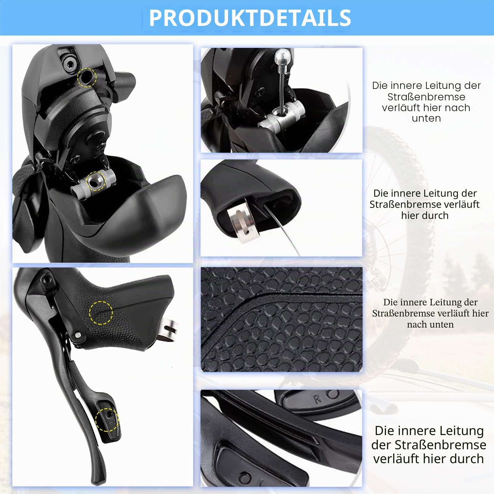 1 Paar Rennrad Schalthebel, 3 x 7 21 Speed Geschwindigkeit | Dual Control Schalthebel für Mountainbike Lenker Bremshebelgriffe zum Radfahren (L3 x R7 Speed)