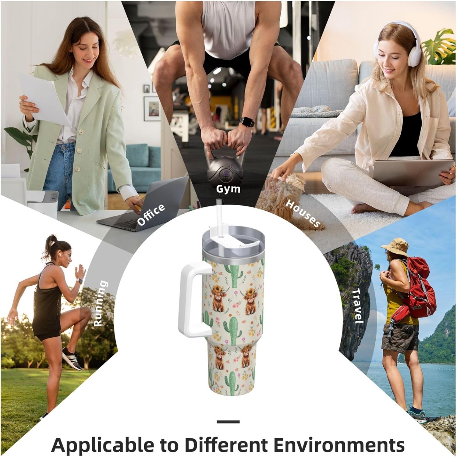 Highland Cow 40Oz Insulated Tumbler - Farm Theme Gift for Cowgirls & Female Farmers, Birthday Gift - Image 9