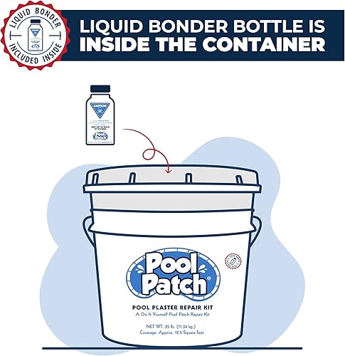 Miniatura 5 de Pool Patch Kit de reparación de yeso blanco para piscina, 25 libras, color blanco