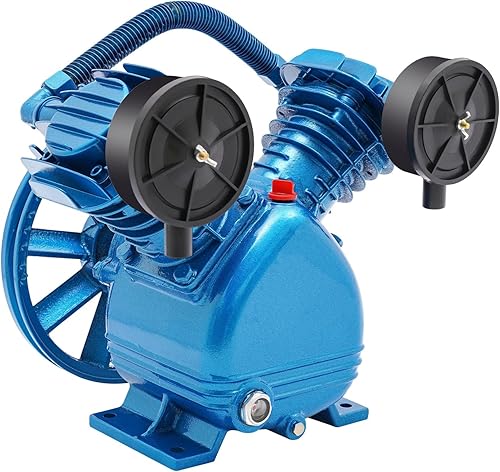 Bomba de compresor de aire de cilindro doble de 3HP estilo V de 2 pistones azul de repuesto bomba de compresor de aire de cabeza de motor