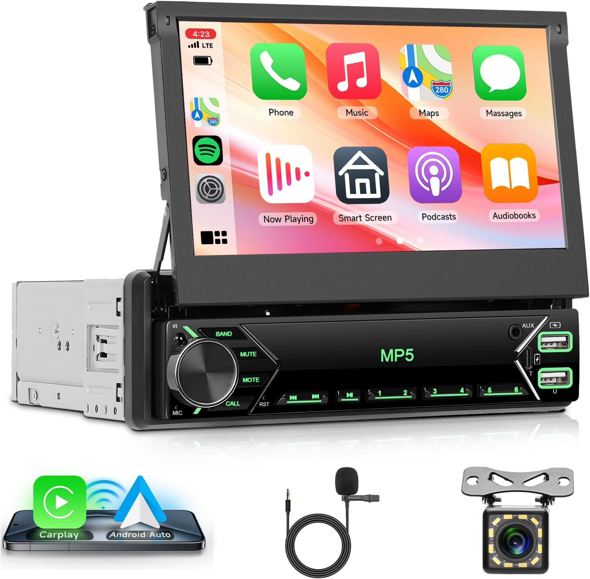 Hodozzy Autoradio 2 Din - Auto Stereo Bluetooth mit 7 Zoll Touchscreen, Multimedia Player Auto Bildschirmo mit Rückfahrkamera, Unterstützt