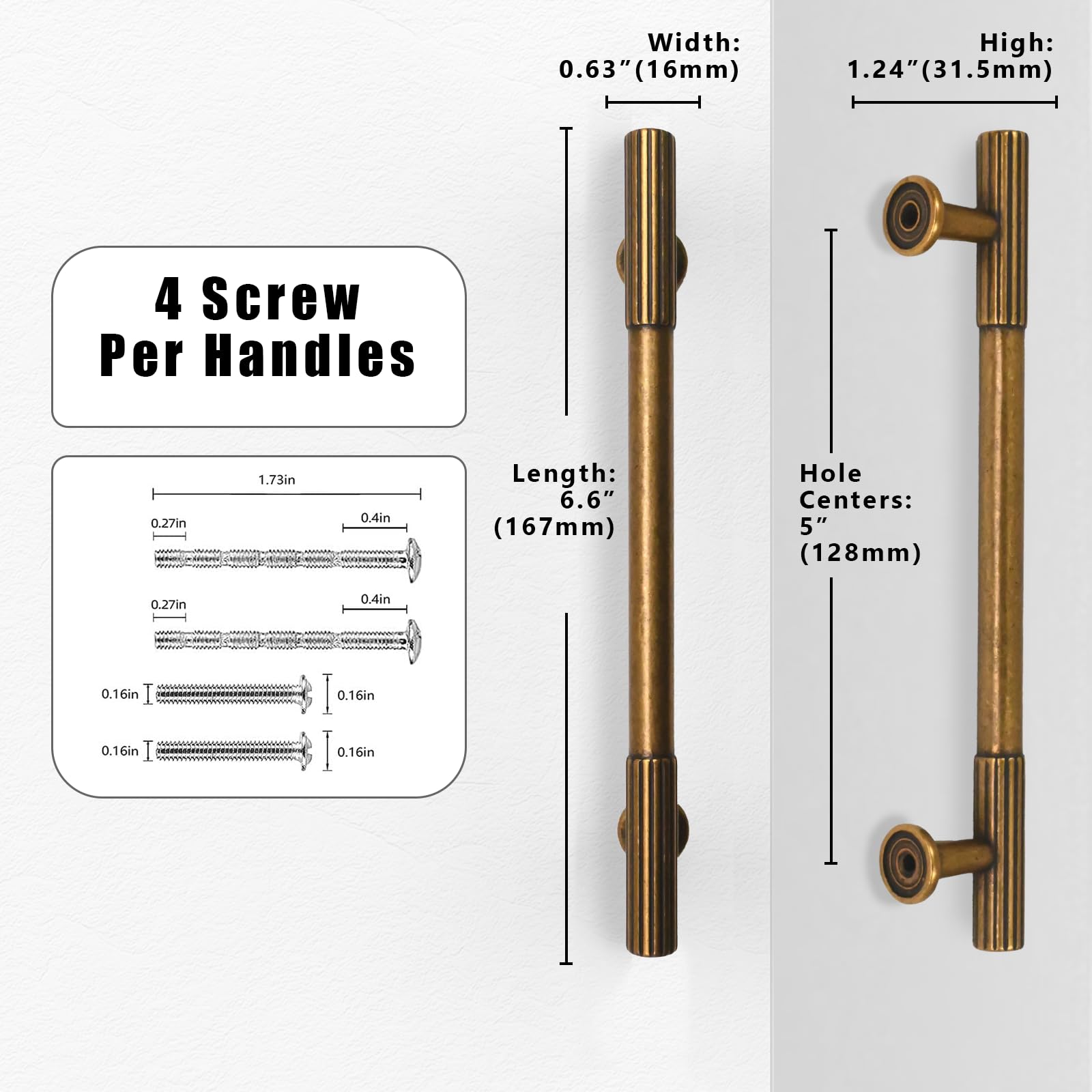 Antique Brass Cabinet Pulls - 10 Pack -2 Antique Brass Cabinet Pulls - 10 Pack -2