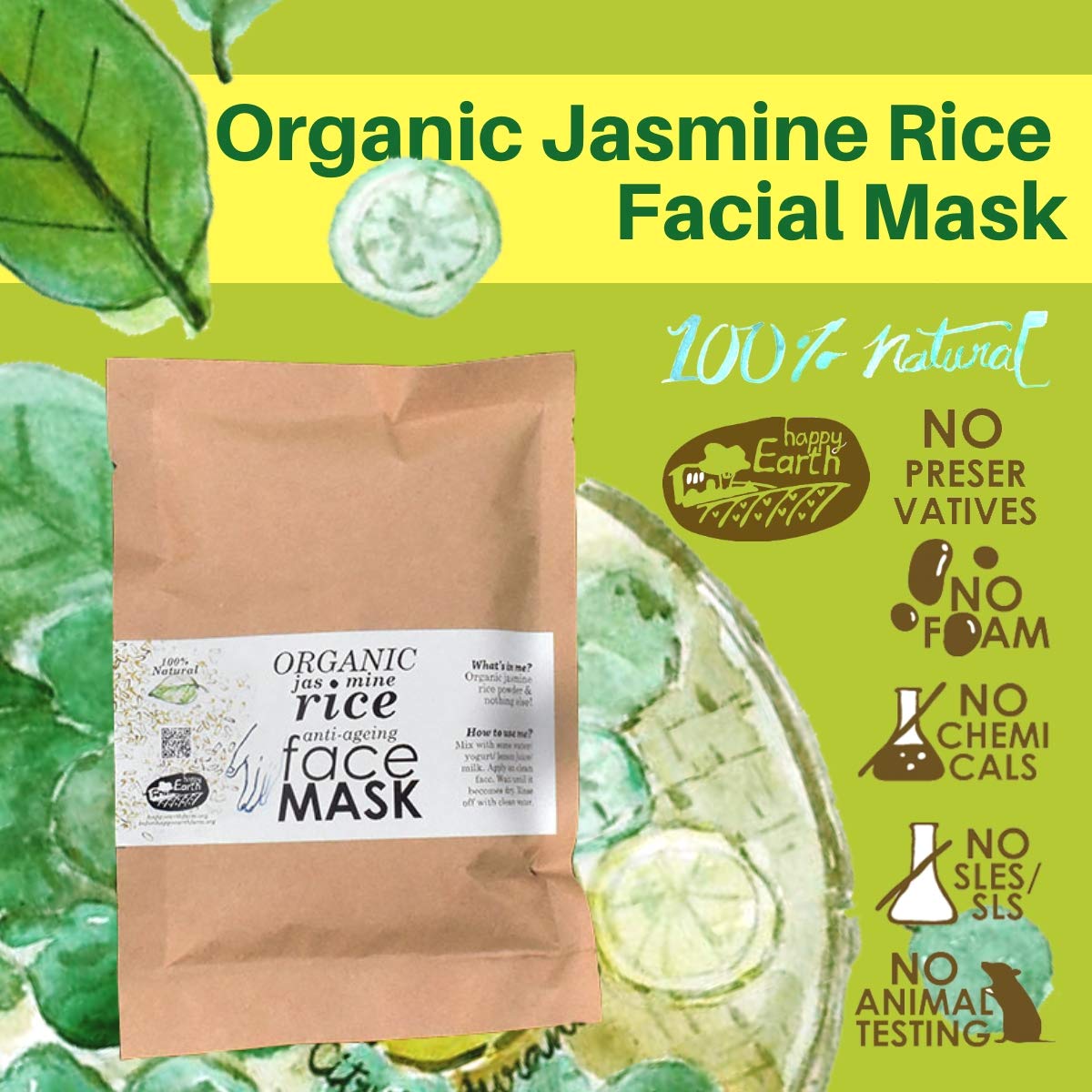 Organic Jasmine Rice Powder – Face Mask, Dry Shampoo Powder, Rice Water Rinse & Body Scrub