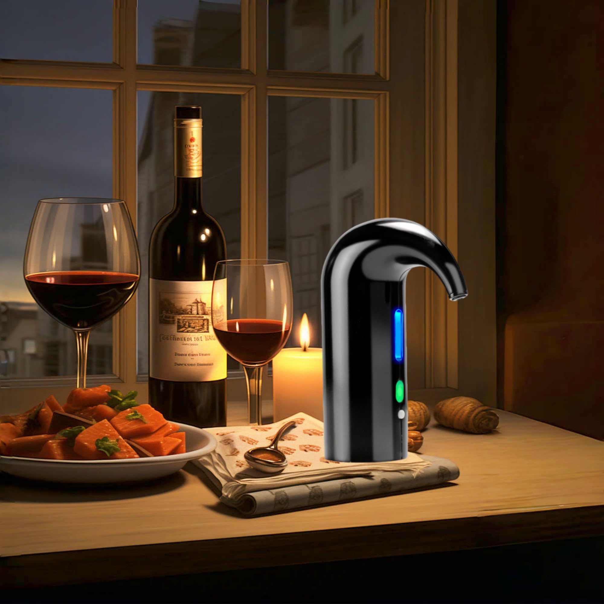 Yomety Aérateur de vin électrique, décanteur de vin électrique, distributeur de vin, accessoires de vin, bec verseur et cadeaux pour les amateurs de vin