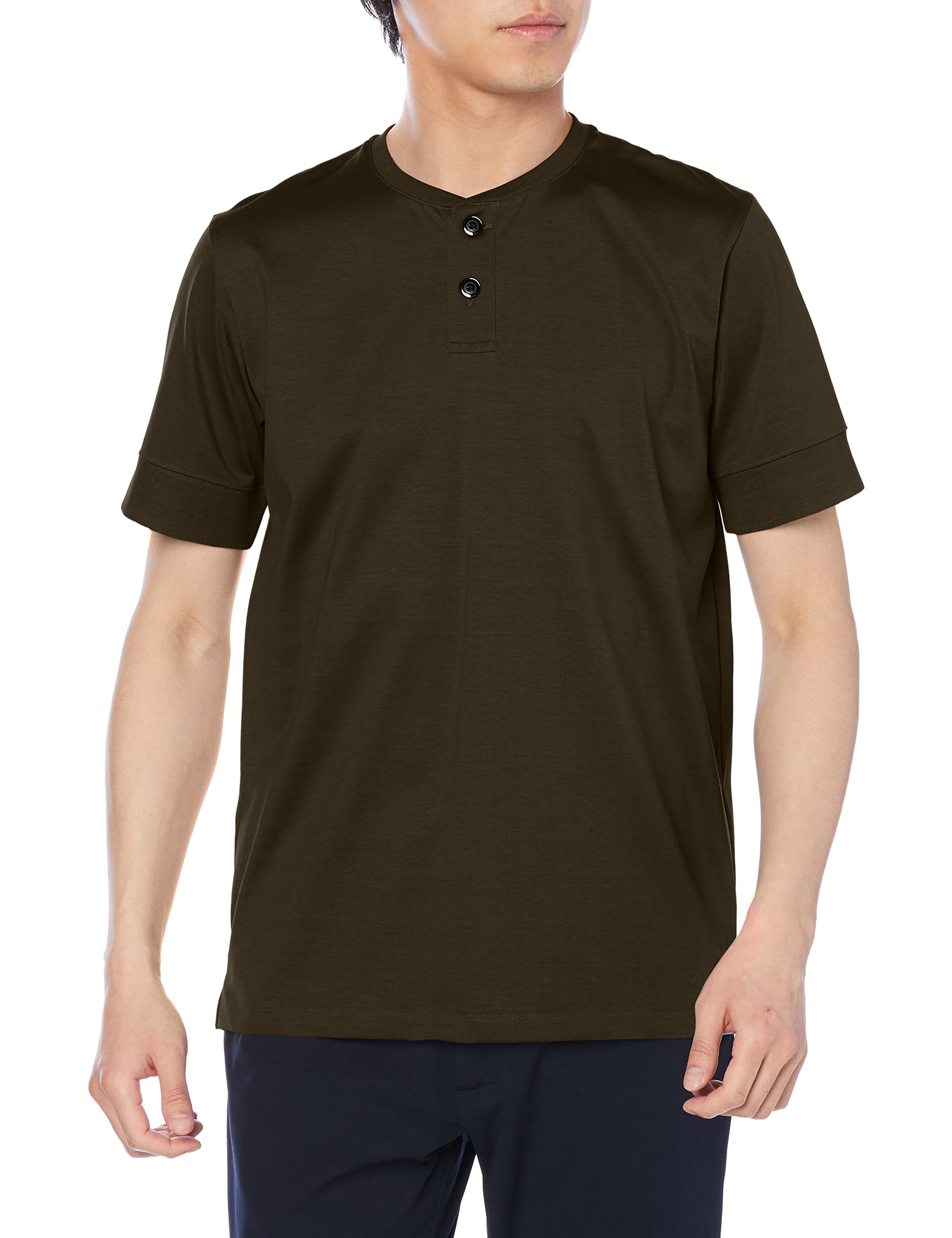 Amazon | [アウール] PAGEE ヘンリーネックTシャツ AMNT221062 メンズ 