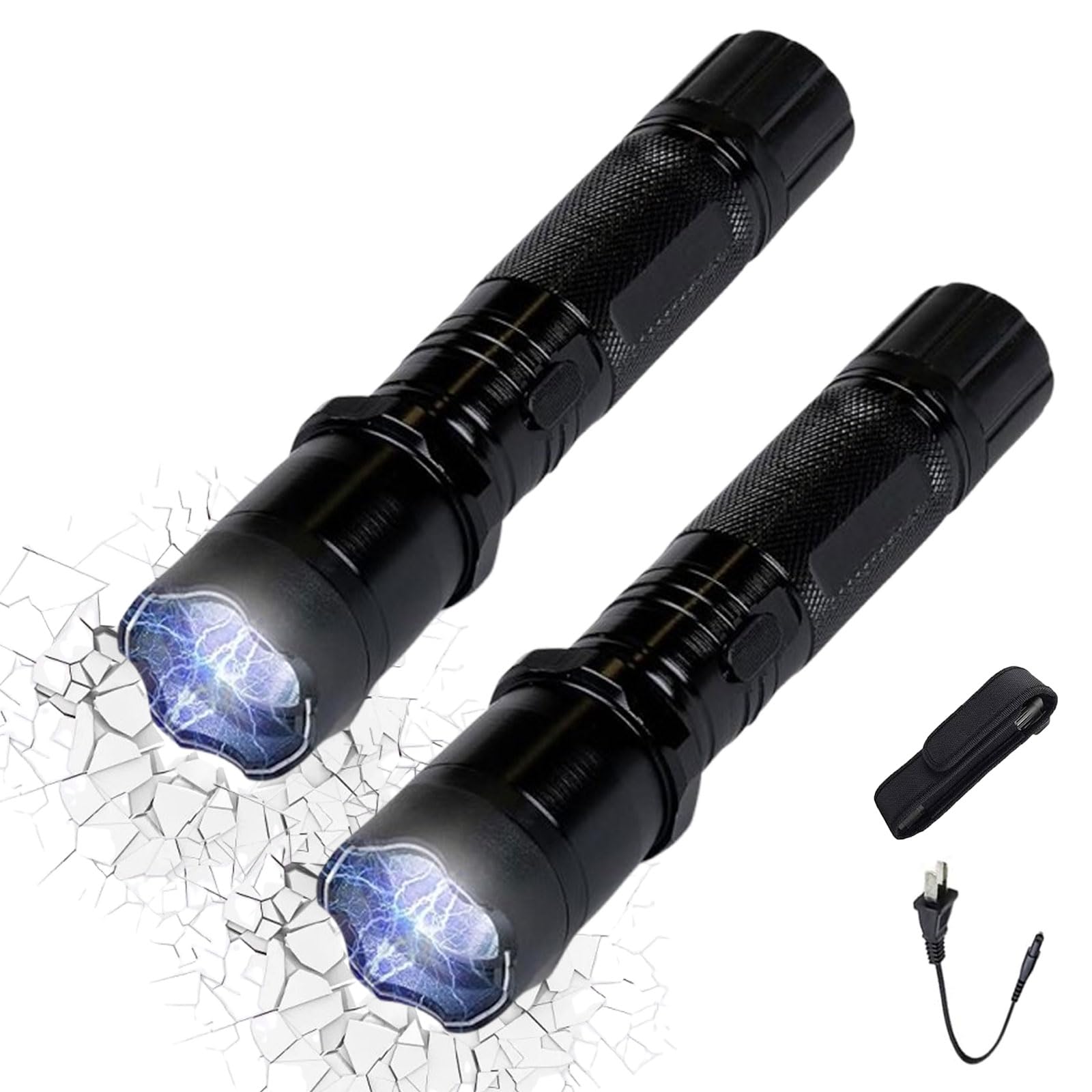 HNTKGME X95 Tactical Stun Flashlight, Rechargeable Tactical Flashlight High Intensity for Night Walks, Outdoor Adventures (2 Set)