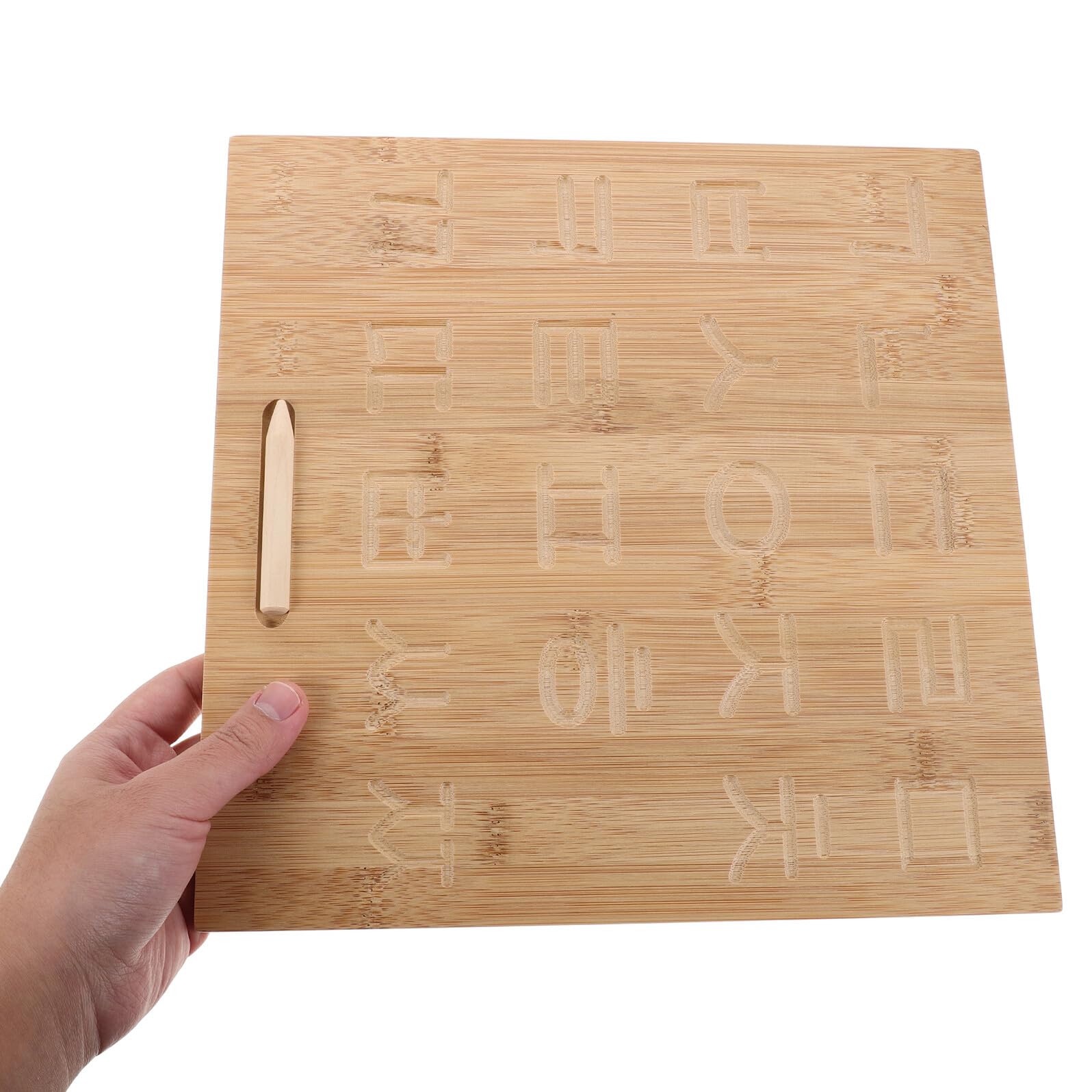 Healeved Tableau D’Écriture Pédagogique en Bambou Réutilisable Double Face pour Garçon et Filles Outil D’Entraînement D’Écriture pour Tout-Petits Fourniture Scolaire Éducative à