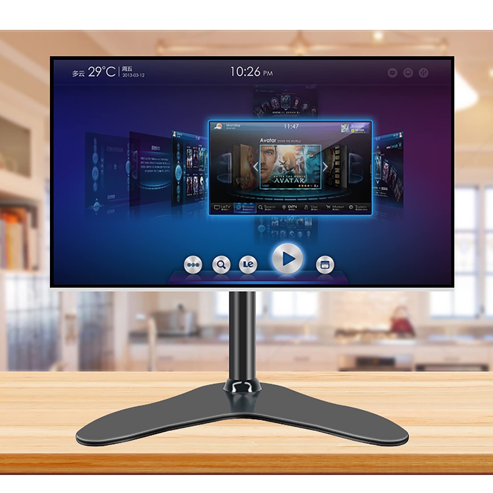 Soporte De Escritorio para Un Solo Monitor De TV, Compatible con Pantallas LCD De 17 A 27 Pulgadas, Soporta hasta 10 Kg/22 Libras.,Size_name-61cm