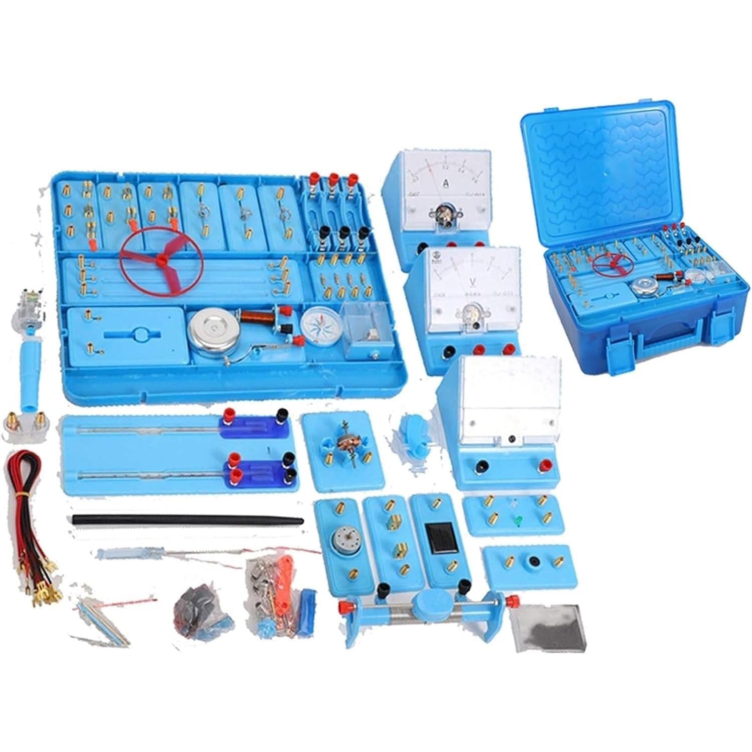ZXYHLLGK Full Set Physics Electromagnetism Experiment Box, Comprehensive Electric Circuit Teaching Kit Supports Over 50 Types of Electricity & Magnetism Laboratory Experiments