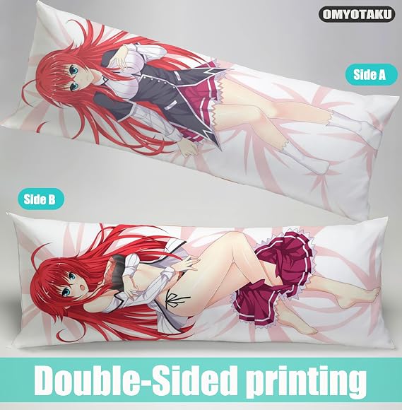 Anime 19x59 Hugging Body Pillow Case Cute Girl Rias Gremory Decorative Bedding Throw Pillow Cover for Otaku's Gift (Red)