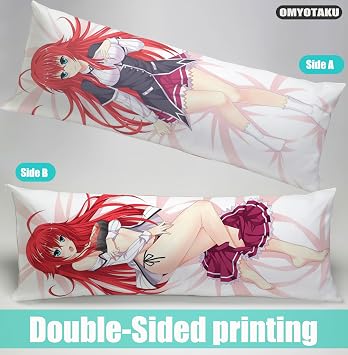 Anime 19x59 Hugging Body Pillow Case Cute Girl Rias Gremory Decorative Bedding Throw Pillow Cover for Otaku's Gift (Red)