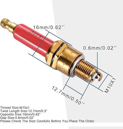 Miniatura 2 de GOOFIT Bujía roja para motocicleta A7TC para motocicleta de 50 cc, 70 cc, 90 cc, 110 cc, 125 cc, 140 cc, 150 cc, QMI157, ATV, moto, scooter, Go