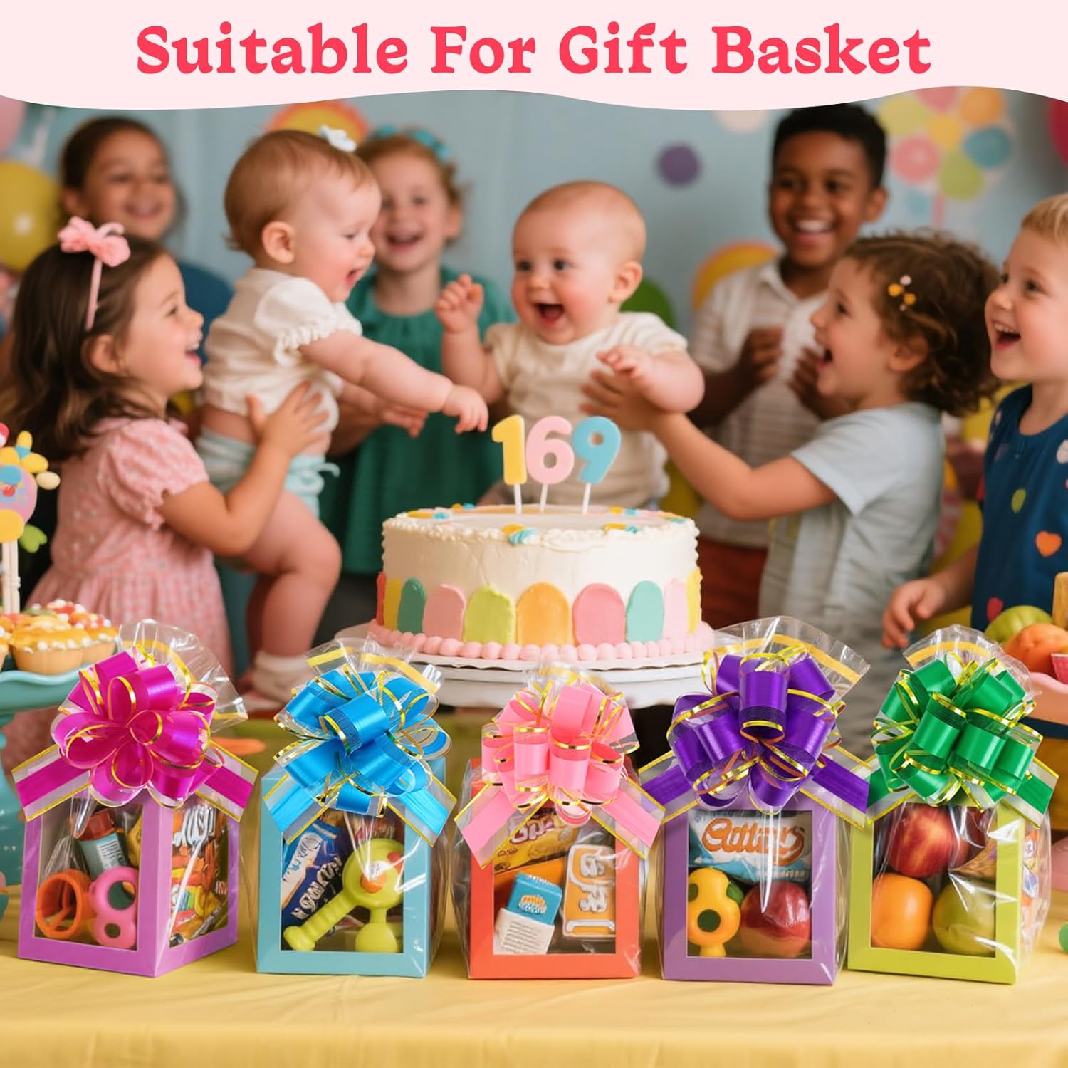 24PCS 6 Inch Large Pull Bows,12 Colors Bow for Gift Wrapping,Reusable Birthday Ribbon Bow for Wrapping Boxes & Decorative Accents - Image 7