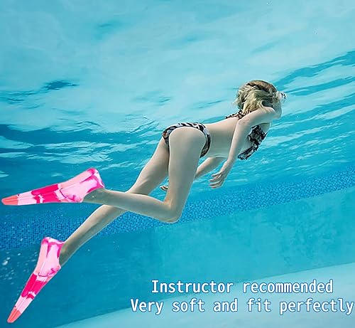 Miniatura 5 de Aletas de natación para niños, aletas cortas y cómodas para nadar y entrenar para niños, niñas, niños, principiantes