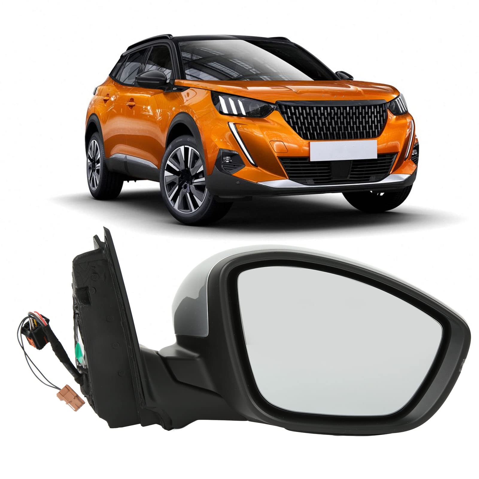 Miroir de vue arrière torvexe, verre de rétroviseur latéral, remplacement de 2008 P24C 2019+ côté droit Imagerie claire couleur