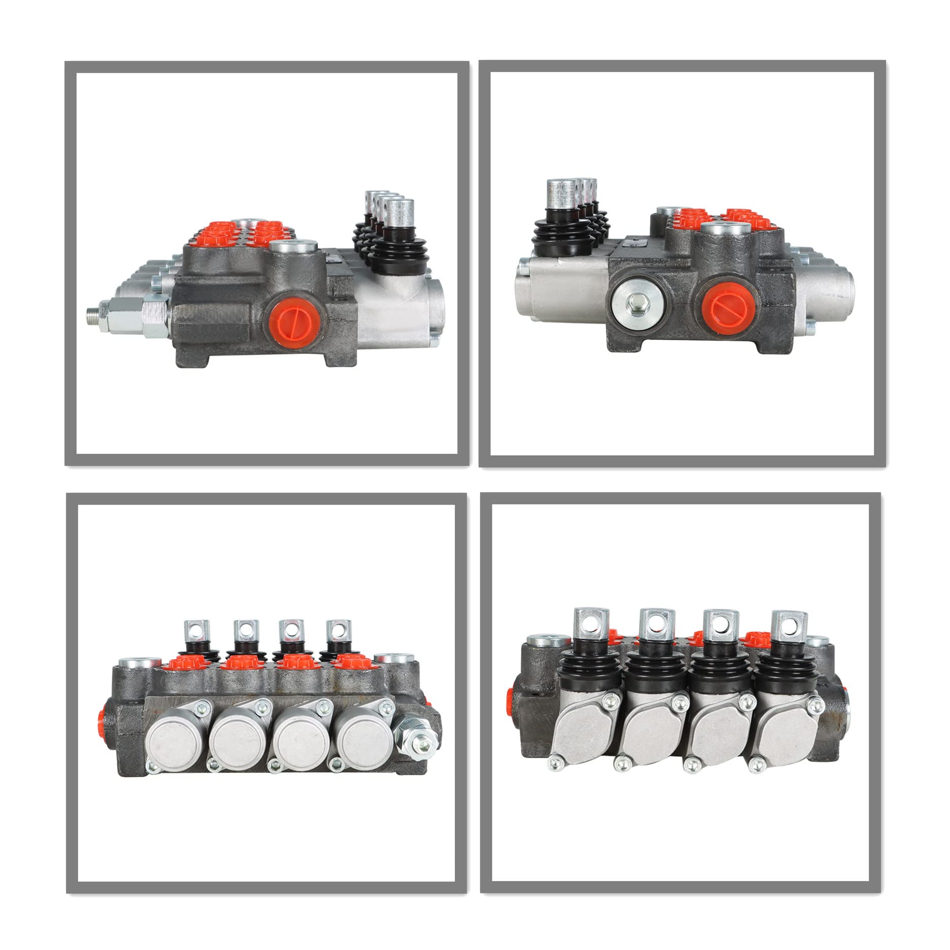 Vanne monobloc de commande directionnelle hydraulique à double effet, 4 ports 11gpm bspp à 4 bobines, vanne de commande directionnelle hydraulique 3600 psi adaptée aux petits tracteurs, chargeurs, e