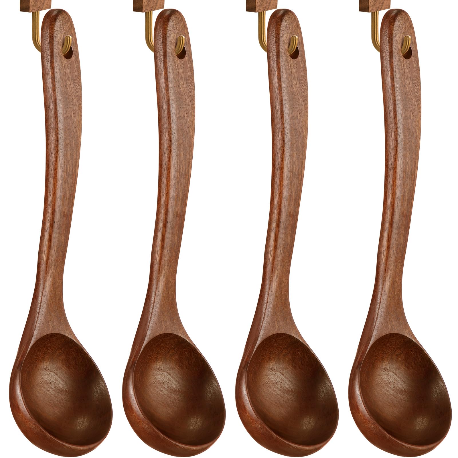 Honeydak 4 Pcs Wooden Ladle 10.6x3