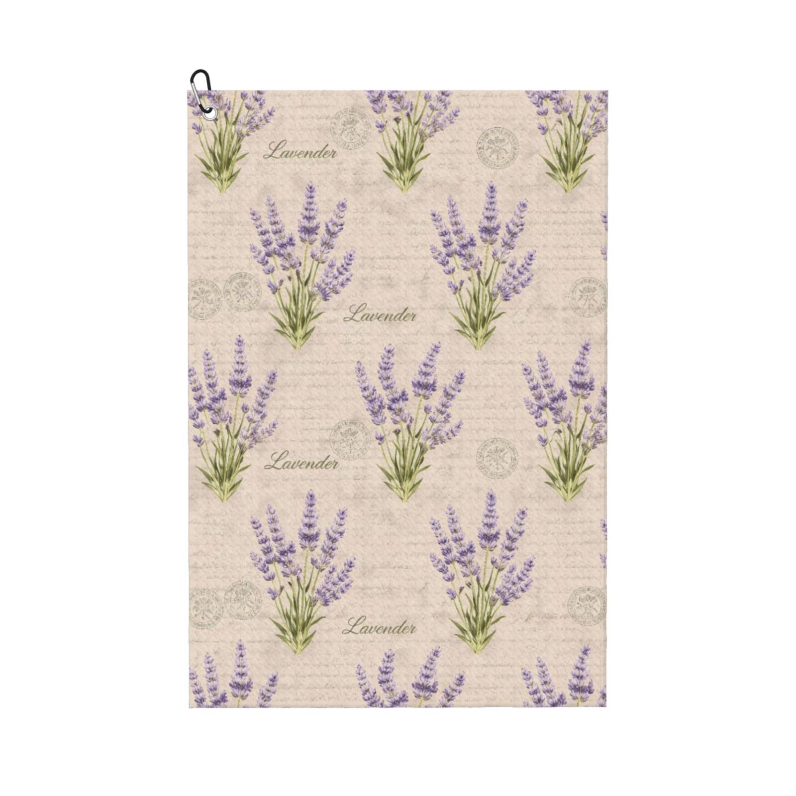 Oudrspo Vintage Romance Watercolor Lavender Multi-Functional Golf Towel | Absorbent Quick Drying 16x24in