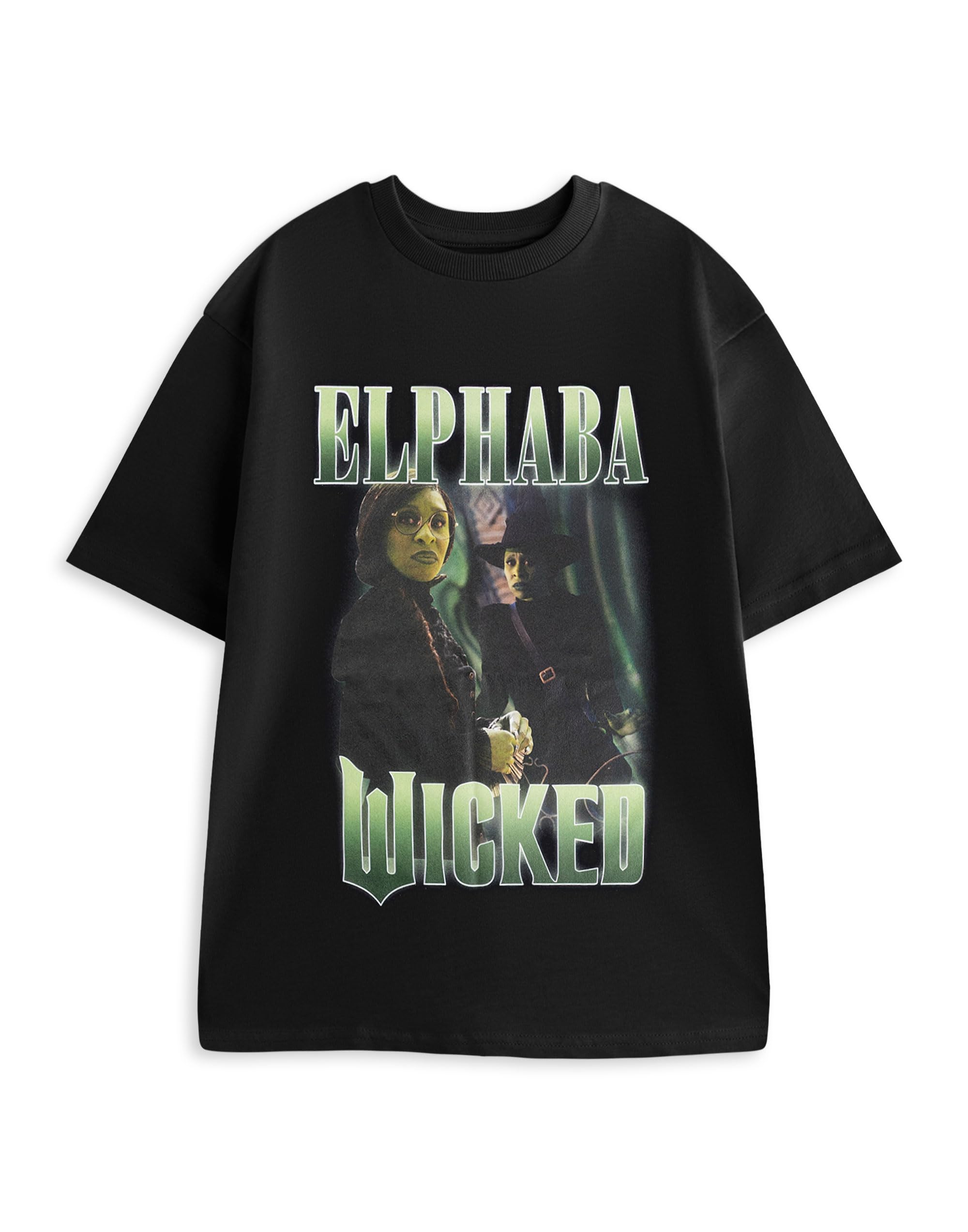Wicked Unisex Elphaba Women's Black T-Shirt | Graphic Tee | Short Sleeve Classic Top | Movie Character Apparel | Everyday Wear For Fans Of Musical Theatre