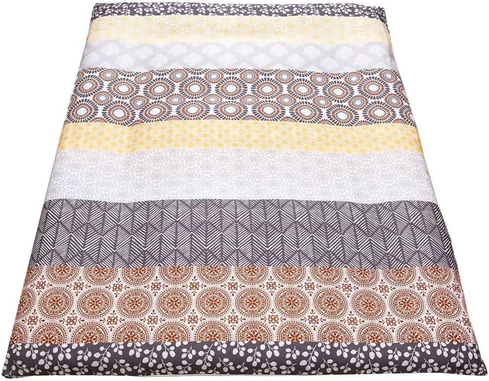 Futon Cover for Japanese Futon Floor Mattress with Zipper, Super Soft and Machine Washable Twin Full Queen Yellow Flower Queen