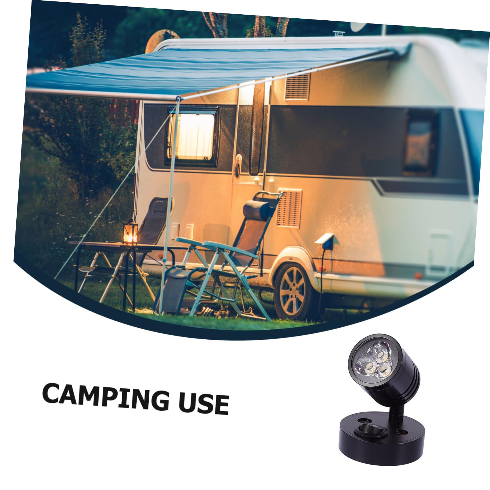 Hemobllo Plafonnier Corps Réglable LED 12v pour Camping-car en Aluminium Noir Lampe Murale LED et Protection Environnementale, Éclairage Intérieur Polyvalent