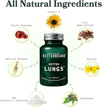 Betterbrand Better Lungs Health Pack - BetterLungs & BetterLungs Detox Tea Bundle - Daily Resporatory Health Supplement - 15X Herbal Tea Bags + 60 Capsules