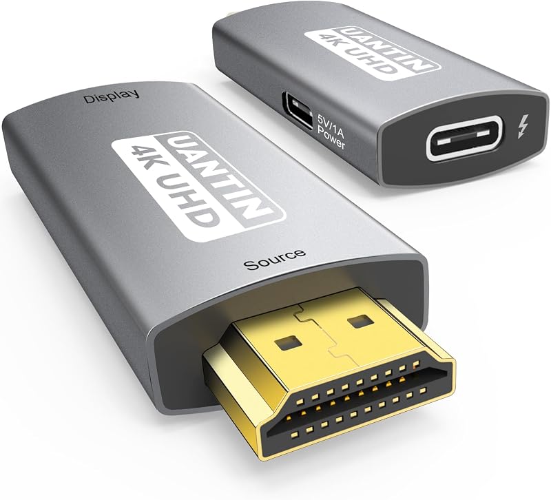 HDMI to USB C Adapter (4K 60Hz) Uni-Directional Male to Female | HDMI Source to USB C Display Adapter, HDMI Input USB C Output for Laptop,PS5,SR/AR Glasses,Portable Monitor,Not Charging
