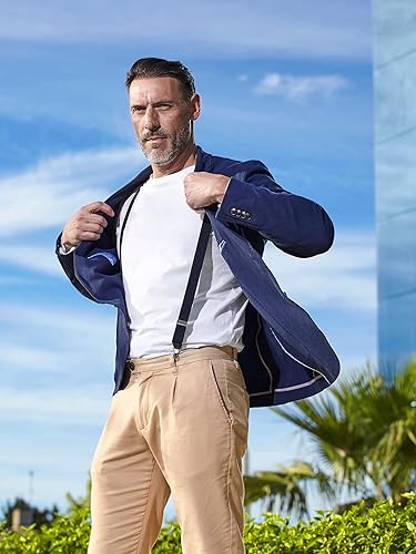 Miniatura 5 de Dibi Tirantes ajustables en X en la espalda, tirantes para hombre y mujer, para esmoquin, jeans, tirantes de boda con clips fuertes