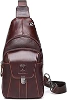 Vista 165 de LUKZIJAES Bolso bandolera de cuero genuino para hombre marrón (#1-Brown)