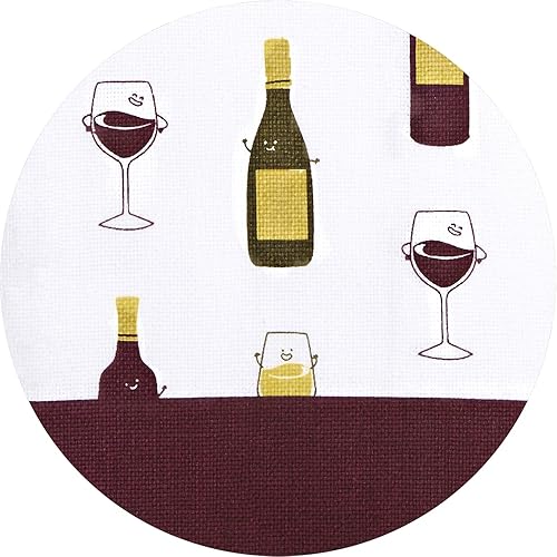 Miniatura 2 de Pavilion Gift Company Friends are Like Wine They Get Better with Age - Juego de 2 paños de té decorativos con texto y estampados, color rojo