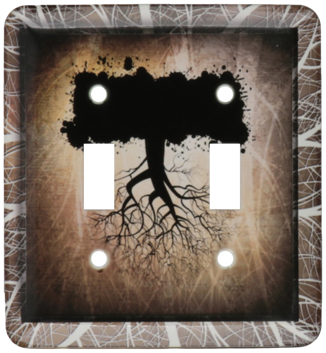 Interrupteur à bascule double motif arbre abstrait pour salon moderne