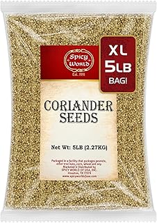 Spicy World Coriander Seeds 5 Pounds Bulk - Pure Indian Spice