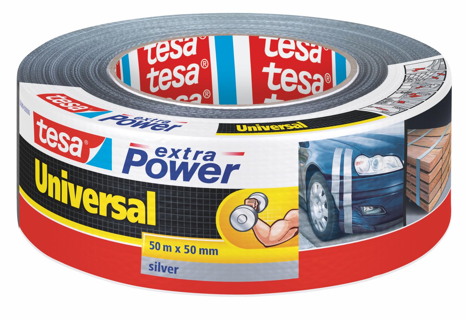 tesa UK Tesa 56389 00000 12 50 Mm X 50 M Extra Power Duct Tape Silver Silver