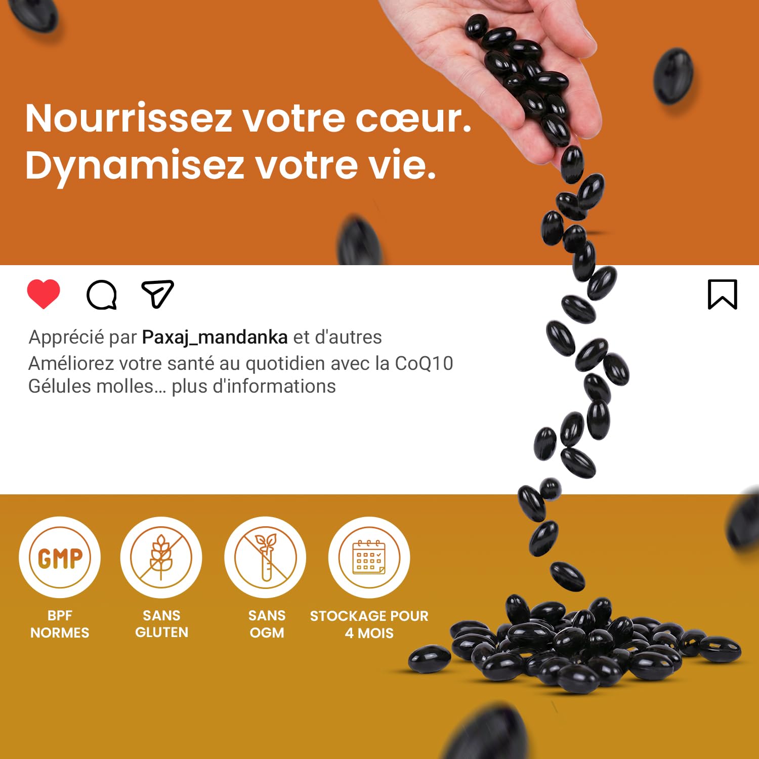 CoQ10 de Ved 500mg | CoEnzyme Q10 | La plus haute résistance | Coenzyme d'ubiquinone naturellement fermentée | Formule naturelle supérieure | 500 mg 120 gélules | 4 mois d'approvisionnement