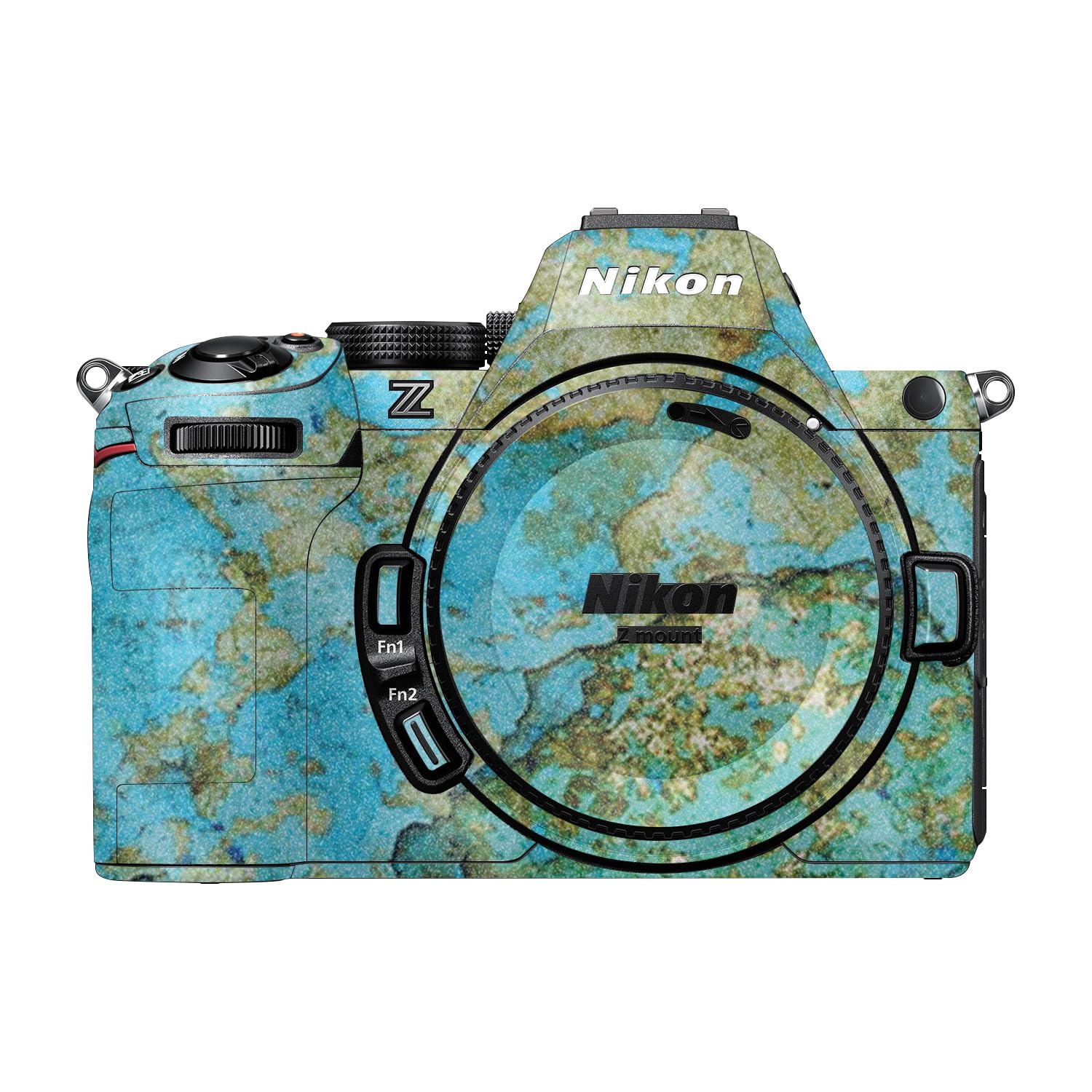 Glossy Glitter Camera Skin Compatible with Nikon Z5 II (2025) - Teal Marble - Premium 3M Vinyl Protective Wrap Decal Cover - Easy to Apply | Crafted in the USA by MightySkins