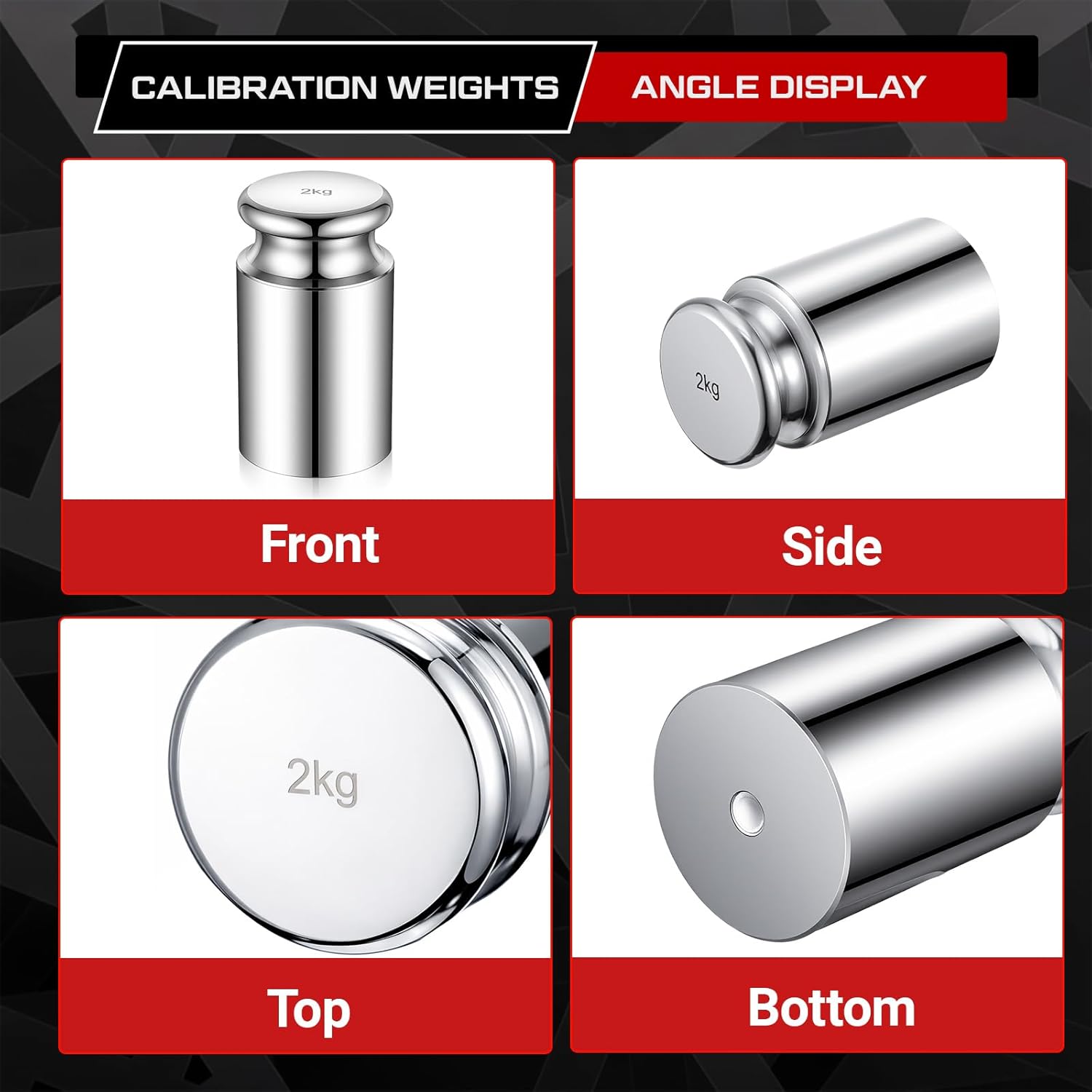 Sabary 5kg 5000g 5 Pcs M1 Precision Calibration Weight Set with 1pcs 2kg 2000g 2pcs 1kg 1000g and 2pcs 0.5 kg Steel Chrome Plating Calibration Weights for Digital Scale and Laboratory Equipment