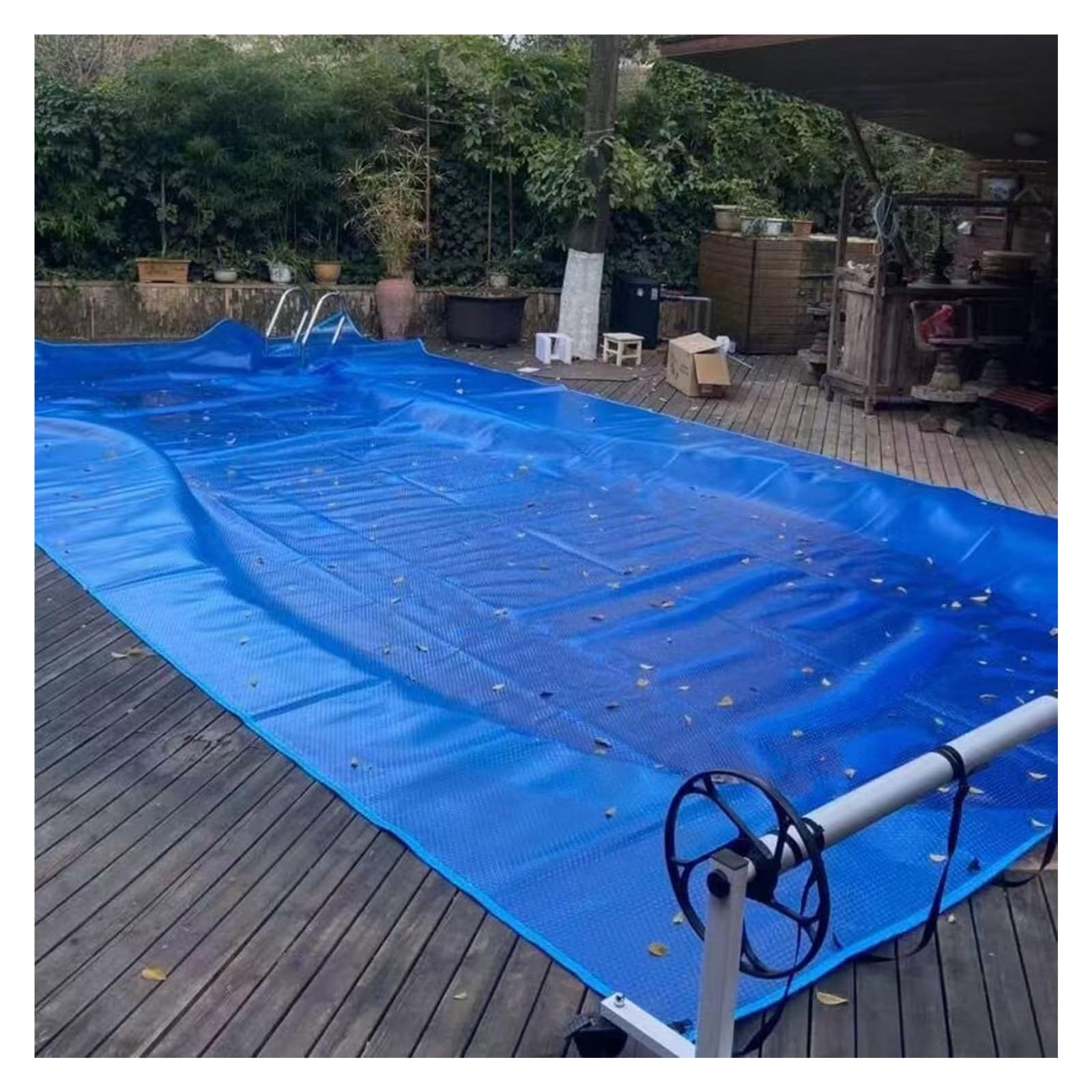 Bâche solaire pour piscine bloque les feuilles et conserve la chaleur de l'eau