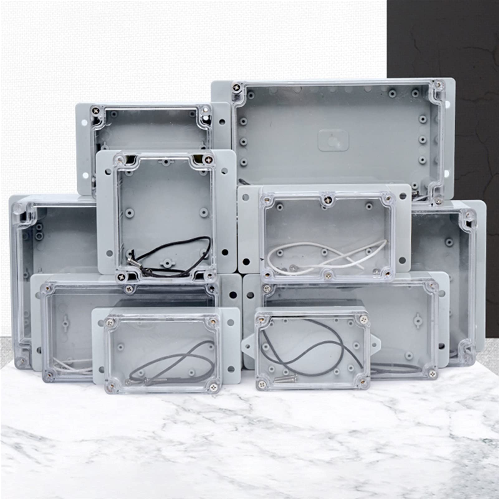 JINchao-scatola di giunzione ABS Scatola di giunzione a filo visibile, scatola integrata elettronica impermeabile involucro, IP67 TRASPARENTE Cassaforte Cassa in plastica Boxes Organizer dispositivo d