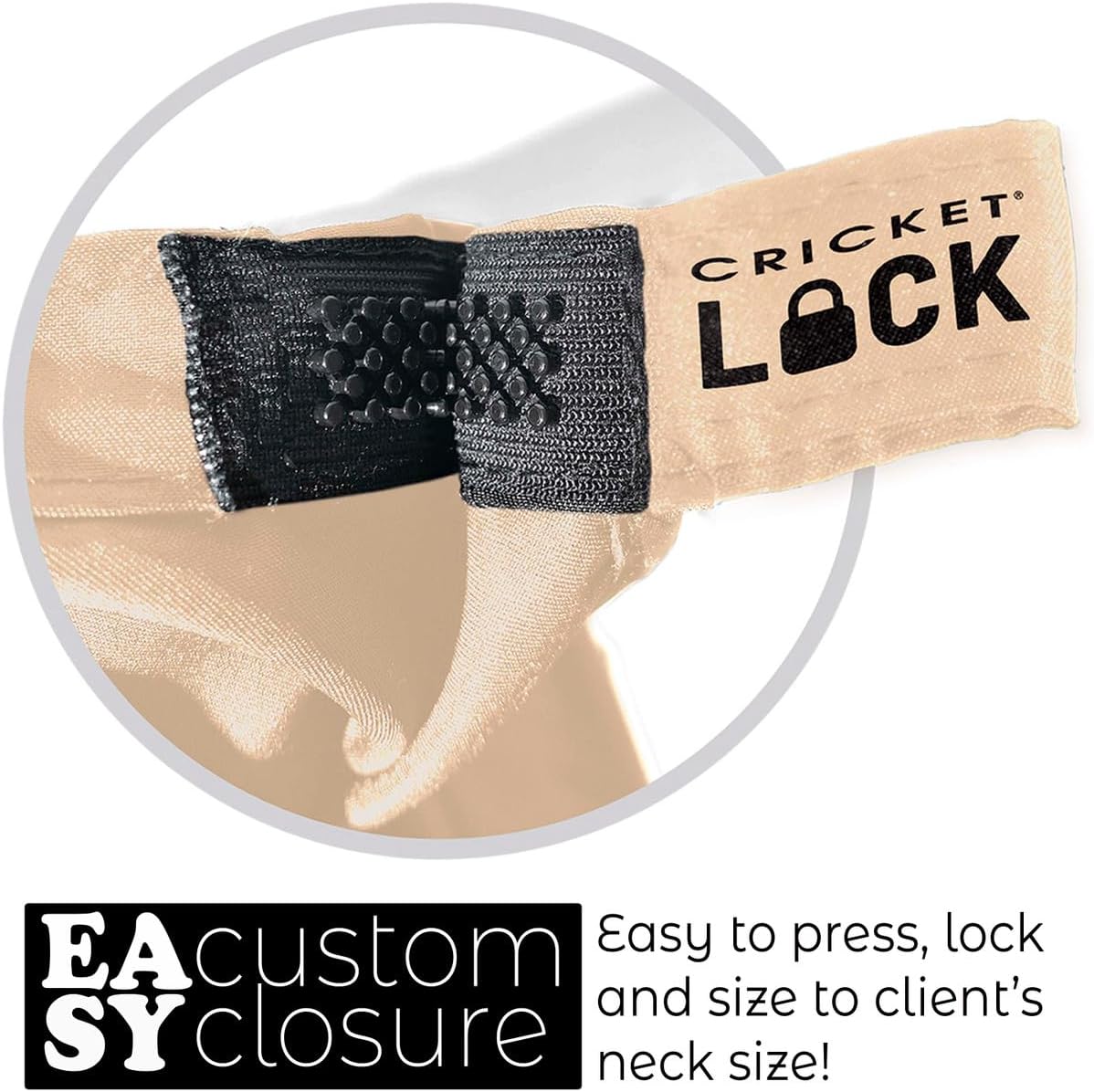 Cricket Lock Apparel All Purpose Hairstylist Cape for Clients Professional Salon Barbershop Hairdresser for Women Men Adults, New Unique Lock Neck Closure Haircut Hair Color Cape, Black