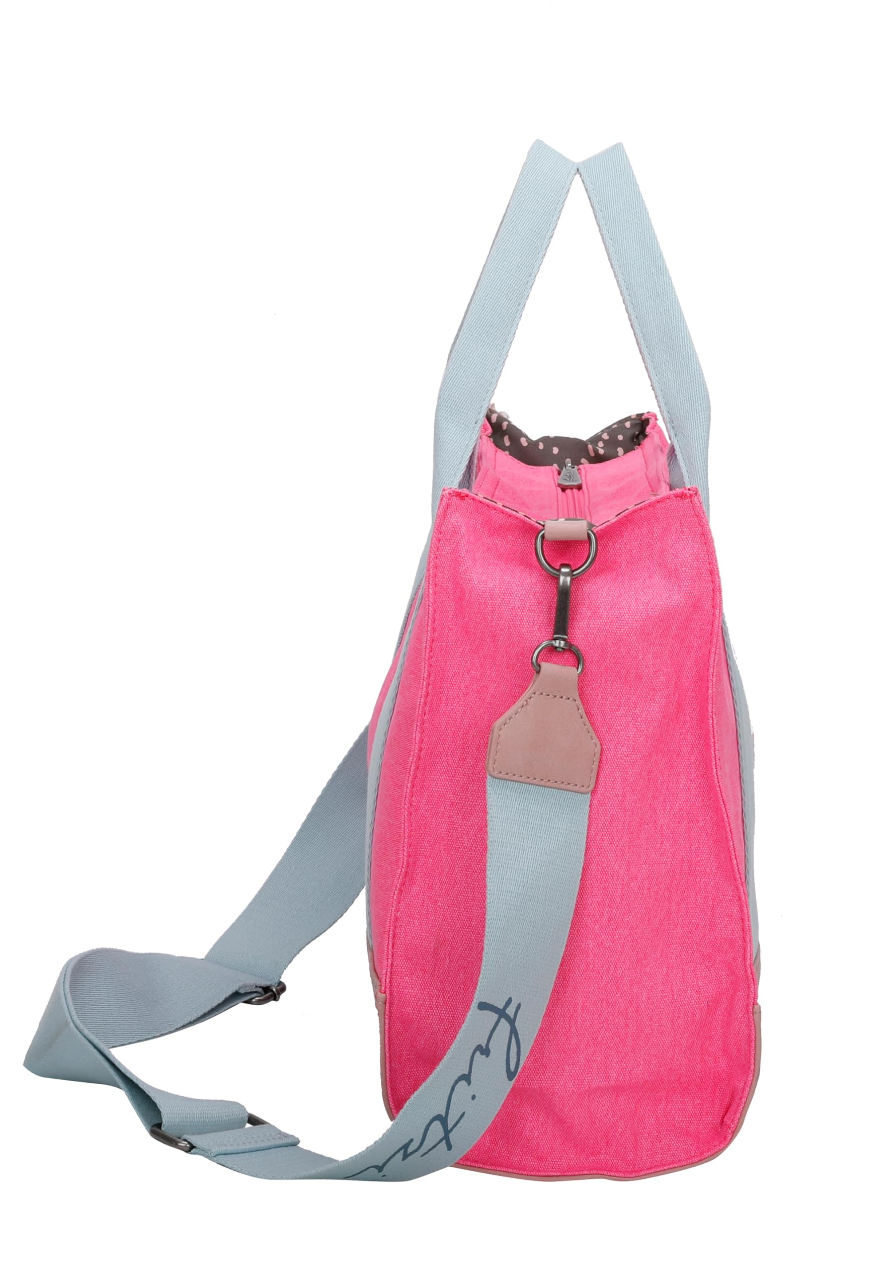 Fritzi Canvas Tote Bag Uni Shopper Damen Handtasche 29,5 x 40 x 14 cm – Schwarz, Rosa, Orange, Light Purple, Mint-Salbei, Blau, Pink, Gruen, Lila, Mint-Pastell, Braun, Rosa, Beige, Gelb