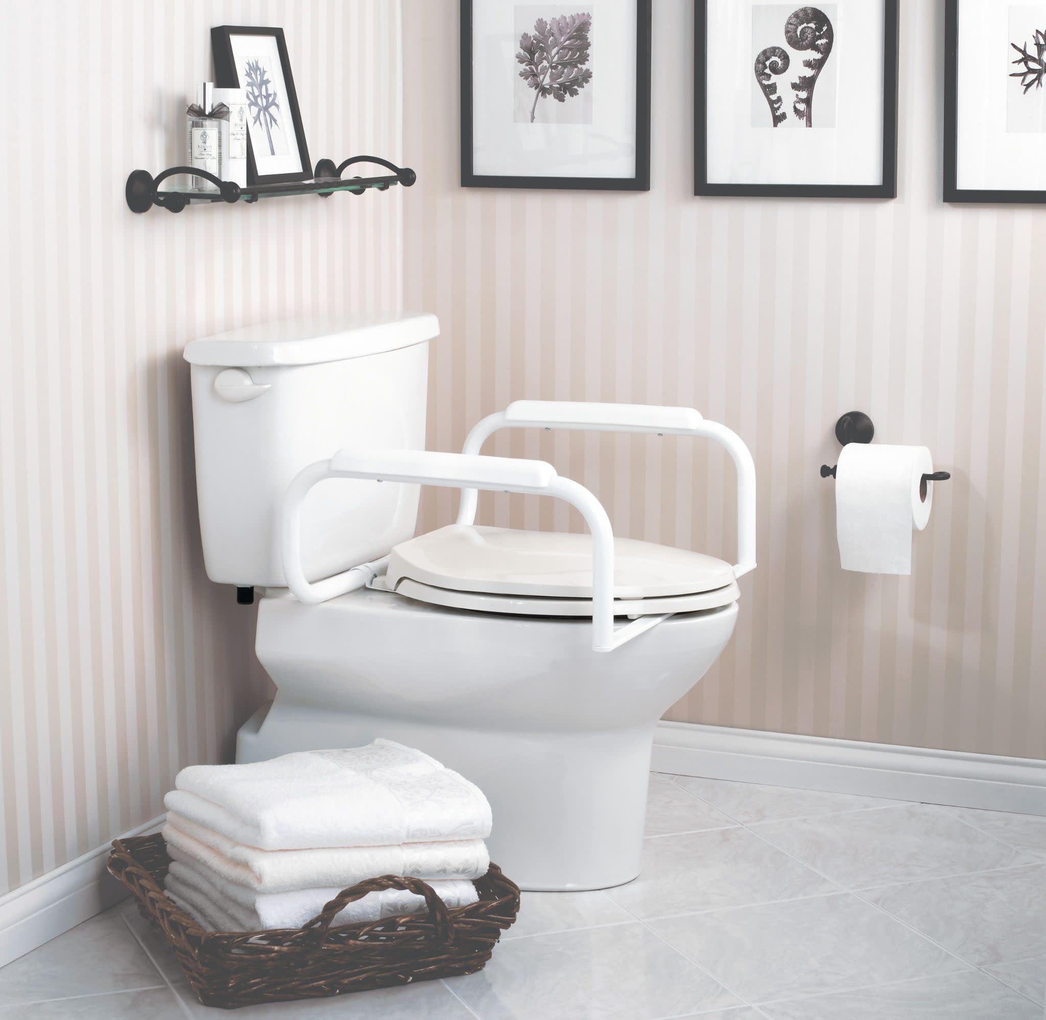 Moen DN7015 atención en el hogar para inodoro raíles de seguridad, Glacier