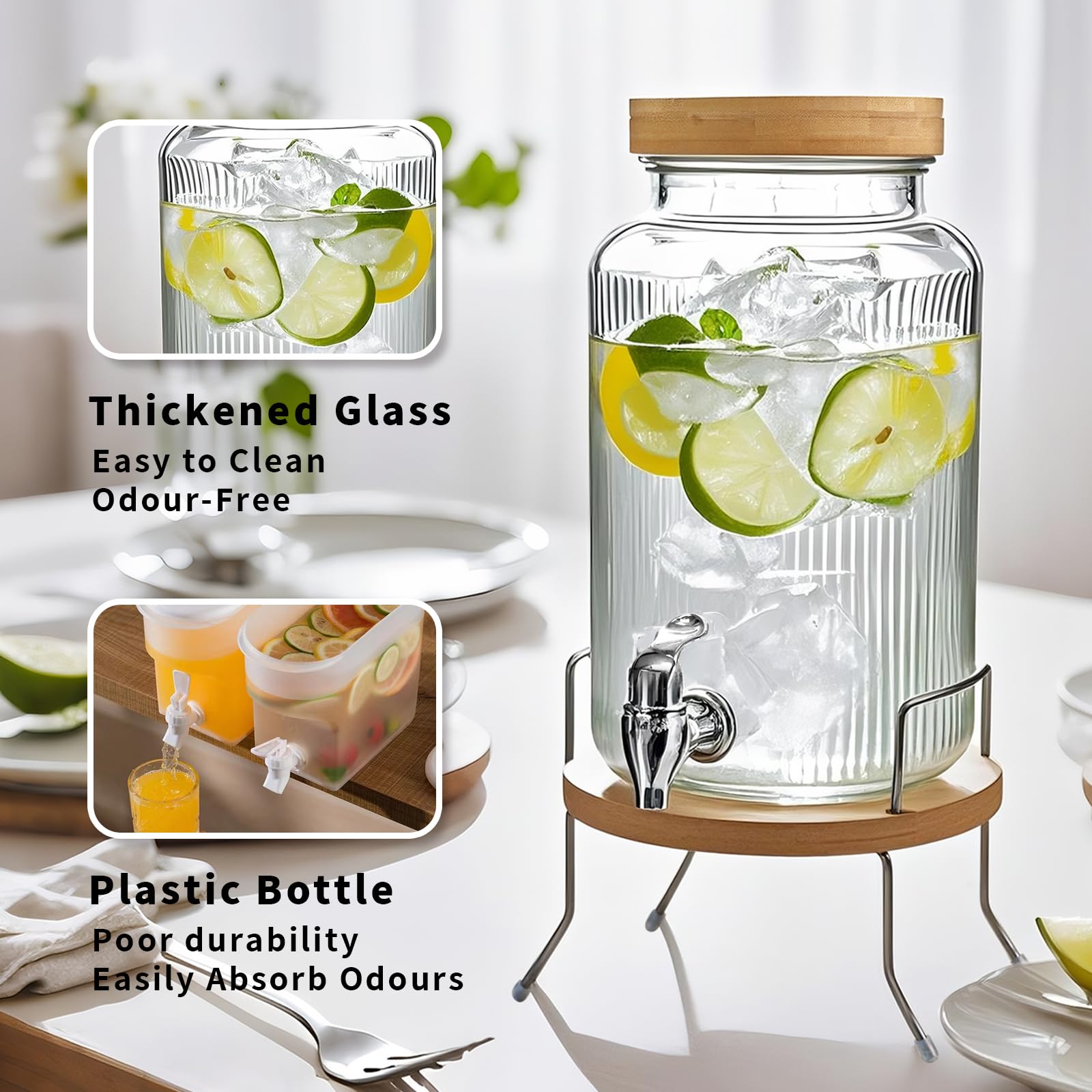 Distributeur de Boisson 5.5L - Jarre Cocktail - Distributeur Boisson avec Robinet - Bonbonne Cocktail - Bonbonne Eau