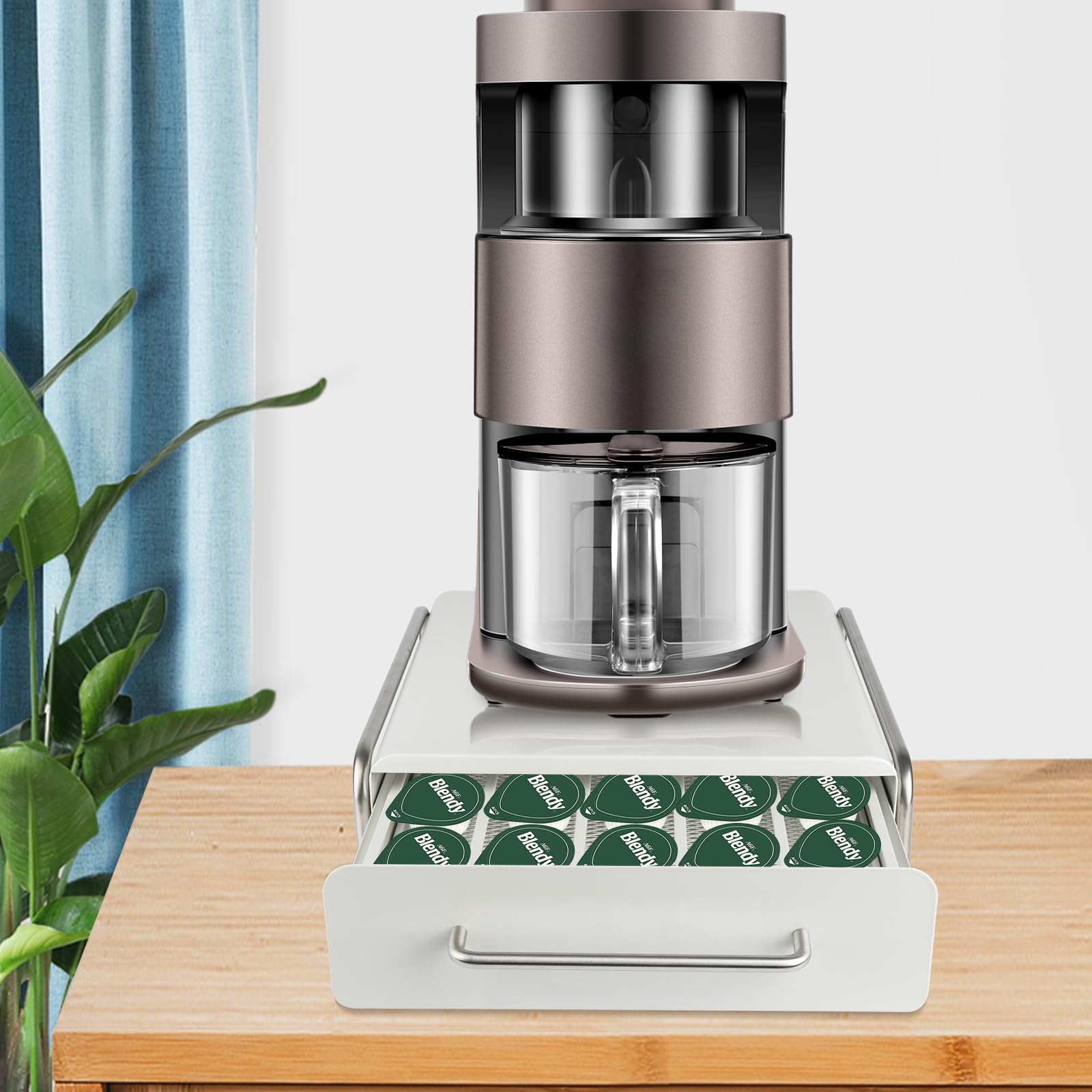 Cajones para Cápsulas de Café, Organizador para Cápsulas Dolce Gusto Capas Dispensador de Capsulas con Soporte de Máquina de Café, Cajón para Almacenar, Portacápsulas (30.5 * 31.5 * 10cm/36,blanco)