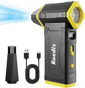 Compressed Air Duster, 210000RPM 8-Gear Adjustable Electric Air Duster with LED Display, 10,000mAh Rechargeable Air Blower for Keyboard, PC, Car and Home Cleaning, Jet Dry Blower Replace Canned Air