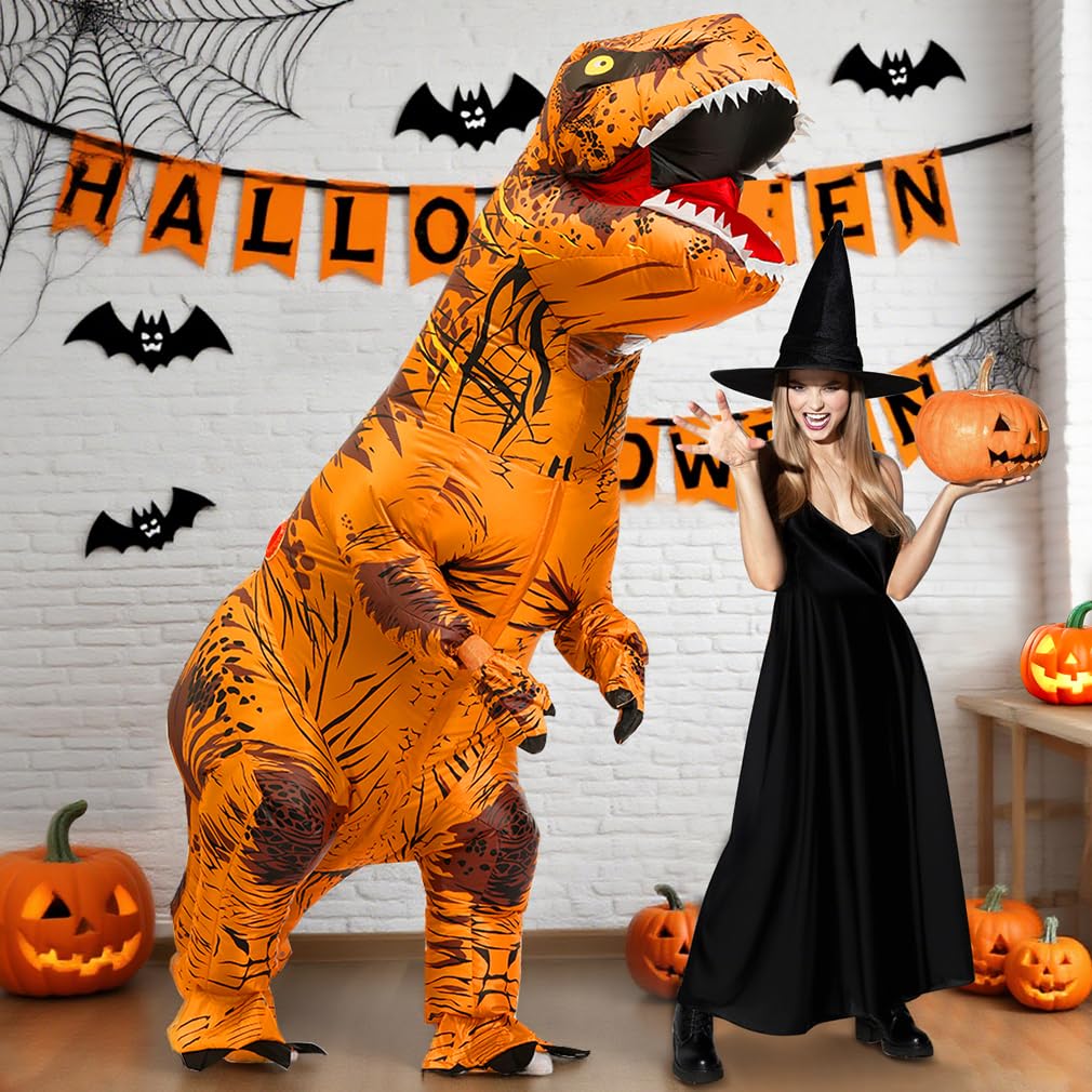 JASHKE Costume da Dinosauro Gonfiabile per Adulto Costume Gonfiabile T-Rex Costumi di Carnevale di Halloween per Adulti
